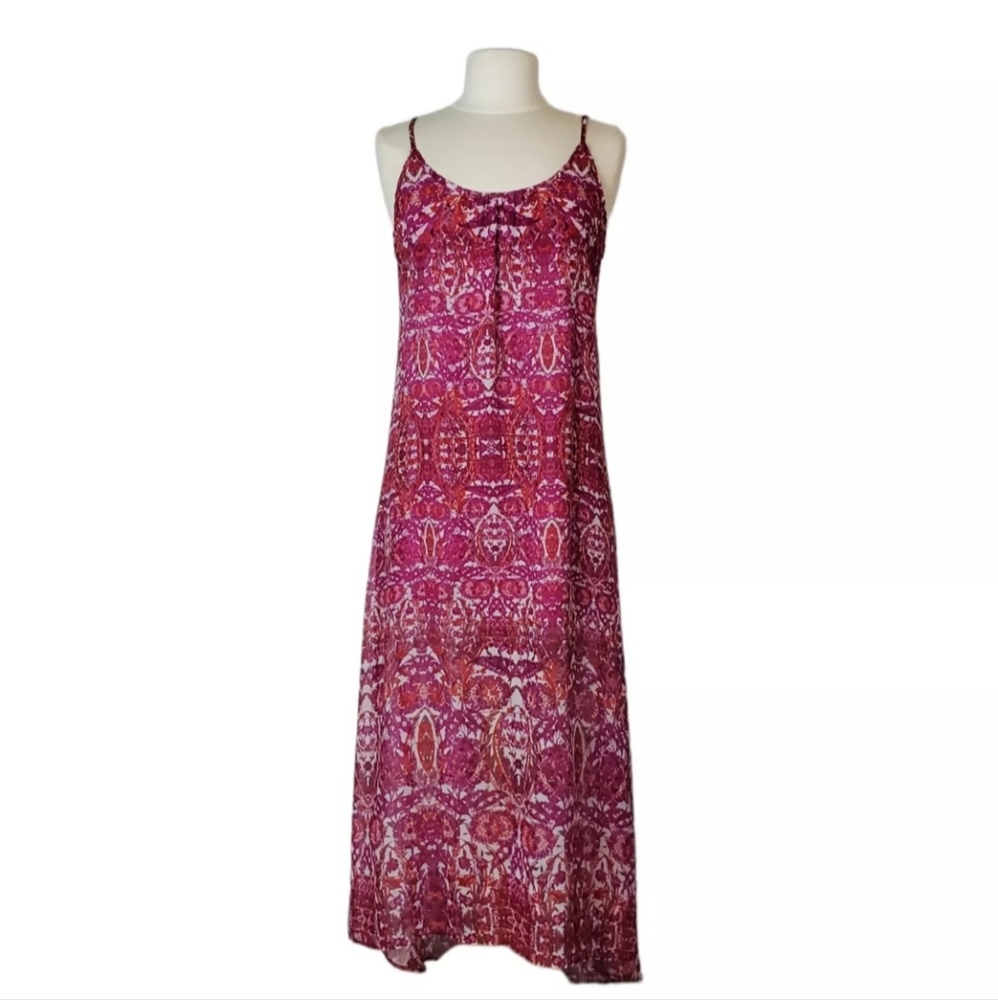 SHOW ME YOUR MUMU Turlington Maxi Dress in Pomegranate Punch Womens Small